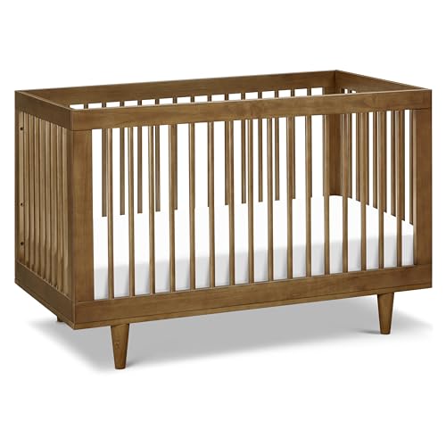 DaVinci Marley 3-in-1 Convertible Crib in Walnut Finish and Walnut Legs, Greenguard Gold Certified