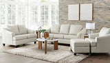 Signature Design by Ashley Genoa Modern Leather Match Loveseat, White Signature Design by Ashley