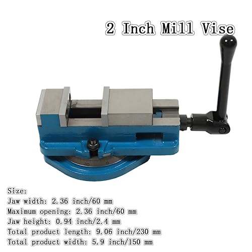 findmall 2 Inch Accuracy Mill Vise with 360 Degree Rotation Base Heavy Duty Milling Machine Vise findmall