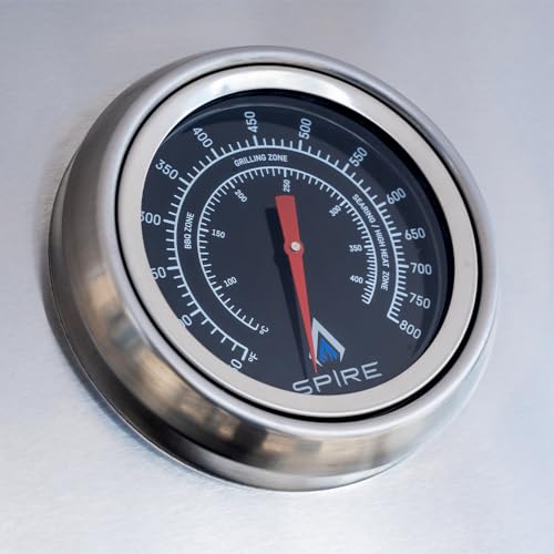 Spire 5-Burner Built-in Propane Gas Stone Island Grill w/Rear Burner, 63,000BTUs, 758 sq.in. Cooking Area, Convertible to Natural Gas, Pullout Trash Bin, 2 Halogen Light - 860-0032 Spire