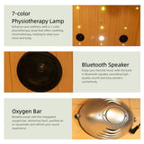 3-Person Far Infrared & Steam Dual-System Sauna Room, Outdoor Canadian Hemlock Wood Sauna, WiFi Control, Red Light Therapy, 11 Heaters & 4.5KW Harvia Stove, Left Door, 220-240V ZONEMEL