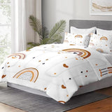 WeCozy Twin Size Comforter Set with Pillowcase, Cute Boho Rainbow Bohemian Nursery Soft 2 Pcs Bedding for Kids and Adults Bedroom Bed Decor WeCozy