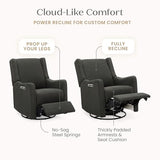 Delta Children Mercer Electronic Power Recliner and Swivel Glider with USB Port in LiveSmart Performance Fabric - Water Repellent & Stain Resistant, Dark Grey