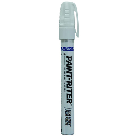 Markal 96820 - Paint-Riter Valve Action Fast-Drying Liquid Paint Marker Provides Long-Lasting, Wear- and Weather-Resistant Marks, With 1/8in Bullet Tip, White Color (12 Markers), Made in USA Markal