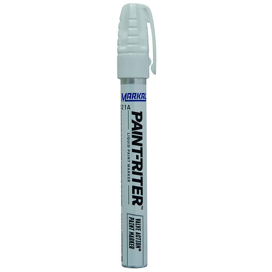 Markal 96820 - Paint-Riter Valve Action Fast-Drying Liquid Paint Marker Provides Long-Lasting, Wear- and Weather-Resistant Marks, With 1/8in Bullet Tip, White Color (12 Markers), Made in USA