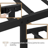 Yaheetech Queen Size Bed Frames Metal Platform Bed Mattress Foundation with Cloud-Inspired Design Headboard/Footboard/Ample Under Bed Storage/No Box Spring Needed/Black Yaheetech