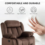 EBELLO Wall Hugger Reclining Loveseat, Classic and 2 Seat Recliner Couch with Overstuffed Arms and Back for Living Room, Bedroom, Daul Recliner Loveseat, Brown