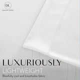 Danjor Linens Bed Sheet Set King Size for Hot Sleepers, Hotel Premium Sheets with 4 Pillowcases, Lightweight Brushed Microfiber Deep Pockets, Breathable Cooling 6 Piece Bedding Sets, White