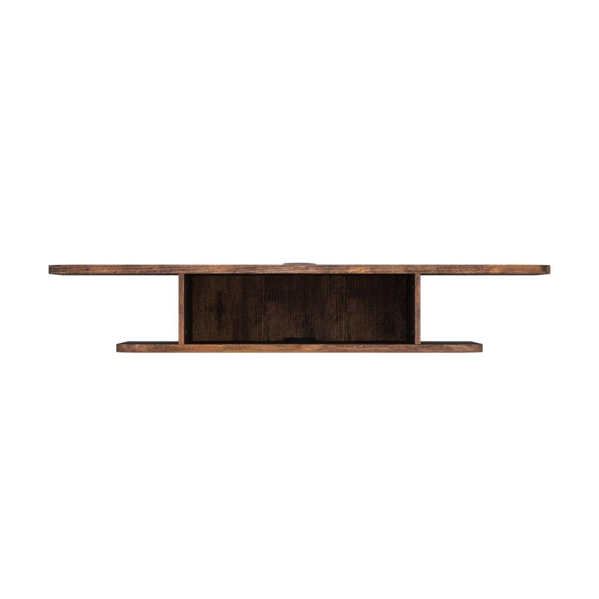 FITUEYES 2 Tier Modern Floating TV Stand Wall Mounted Entertainment Center, Floating TV Shelf Under TV for Living Room, Brown FITUEYES