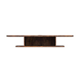 FITUEYES 2 Tier Modern Floating TV Stand Wall Mounted Entertainment Center, Floating TV Shelf Under TV for Living Room, Brown FITUEYES