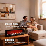 steladomus Faux LED Fireplace with Electric Fireplace Logs, ONLY Light NO Heat decorativa chimenea para sala, Portable Artificial Fire Place USB/Battery Operated, Fake Flame Effect Decor steladomus