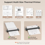 MUNBYN Portable Printer Wireless for Travel, Small Bluetooth Inkless Thermal Printer Support 8.5 x 11 US Letter & A4, Compatible with Laptop, macOS,Windows, Android & iOS for Car,Home Office & School