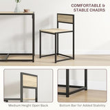 HOMCOM 3-Piece Industrial Dining Table Set for 2, Kitchen Table and Chairs, Dining Room Sets for Small Spaces, Oak HOMCOM