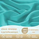 CozySmile Breathable Cooling Full Sheet Set - Hotel Luxury 4 Piece Deep Pocket Sheets for Full Size Bed, Fits 16" Mattress, Easy Care Wrinkle Free Bedding Sheet and Pillowcase Set, Turquoise CozySmile