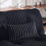 Tocsuna Corduroy Convertible Futon Sofa Bed – Folding Iron Frame Sleeper Couch with Adjustable Backrest, Loveseat Recliner for Living Room, Apartment,(Black) Tocsuna