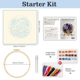 JOZYSH Flower Embroidery Kit for Beginners with Stitch Video, Flower Cross Stitch Kits for Adults, Starter, Hand Craft Lover Practice with Floral Stamped Pattern, 1 Hoops, 8 Needles, Scissors, Tools