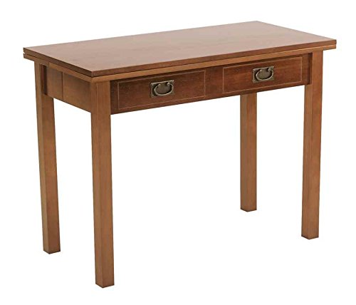 MECO Stakmore Traditional Expanding Table, Fruitwood Frame, 20 in x 40 in x 30.3 in - WoodArtSupply