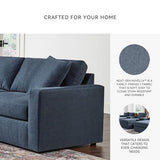 Signature Design by Ashley Modmax Contemporary Modular Stain Resistant 2-Piece Loveseat with Removable Covers and 2 Accent Pillows, Blue Signature Design by Ashley