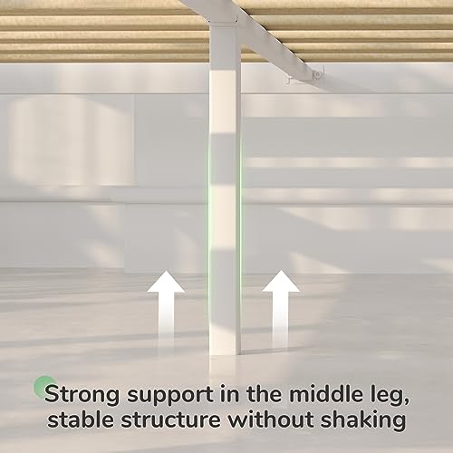 Novilla Queen Metal Platform Bed Frame with Wood Slat Support – Easy Assembly, White Finish Novilla