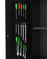 Garage Storage Cabinet 72 in Locking w/Wheels & Pegboard | Heavy-Duty Steel w/ 4 Adjustable Shelves | Workshop Home Office Organizer, Black GarveeHome