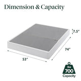 ZINUS 7.5 Inch Box Spring with Cover, No Assembly Mattress Foundation, Sturdy Metal Structure, Full, White Zinus