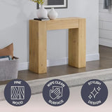 Alaterre Furniture Stockyard Solid Wood Console Table - 36 Inch Modern Farmhouse Small Entryway Table - Easy Assembly Living Room Furniture for Behind the Couch, Entryway, or Hallway (Light Oak) Alaterre Furniture
