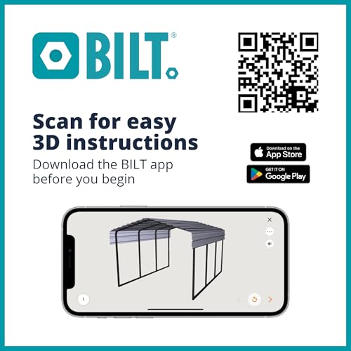 Arrow CPHC102907 Heavy Duty Galvanized Steel Metal Multi-Use Shelter, Shade, Carport, 10' x 29' x 7' Arrow