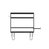 Godboat Bathroom Organizers and Storage, 2-Tier Over Toilet Storage, Bathroom Storage with 2 Hooks & Toilet Paper Holder, Wall Mounted Floating Shelves Furniture, Gifts for Women, Mothers Day (Black) Godboat