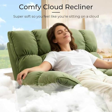 SITJOY Oversized Power Swivel Rocker Recliner Chair, Overstuffed Extra Wide Rocking Chair for Big and Tall, Glider Recliner Nursery Chair, Soft Breathable Fabric in Green, Manual SITJOY