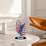 LIULIMI DIY 5d Diamond Painting Kits,Special Shaped Diamond Art Kit for Adults,Stand Up Acrylic Ornament Making kit,Double Sided Diamond dotz Painting,Gift（American Flag/Twin Towers） LIULIMI