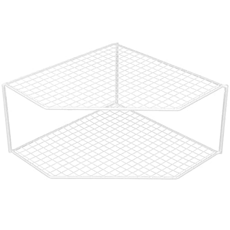 Beavorty 2-Tier Corner Storage Shelf Cabinet Organizer Corner Stand Rack Countertop Shelf Storage for Dishes and Plates Kitchen Cabinet Pantry Cosmetics Makeup Organization 12cm White Beavorty