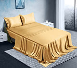 Manyshofu Satin Twin Sheets Set 3 Piece - Soft Silky Satin Sheets Set, Camel Gold Satin Bed Sheet Cooling & Luxury Bedding Sheet Set(1 Fitted Sheet, 1 Flat Sheet, 1 Pillow case) Manyshofu