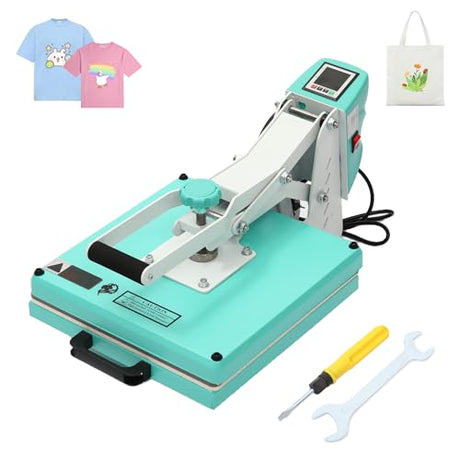 Heat Press, 15x15 Inch T-Shirts Heat Press Machine, Digital Sublimation Printer, High Pressure Heat Transfer Machine with 2-Layer Insulation Cotton for T-Shirts Pillows Bags, White ChicCoutured
