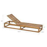 Christopher Knight Home Vauz Patio Chaise Lounge Chair Outdoor, Acacia Wood Poolside Sun Lounger with Slatted Design, Open Frame Pool Lounger with Adjustable Backrest, Natural (Frame Only)