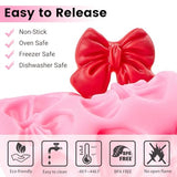 JOERSH 4PCS Strawberry Fondant Molds, Bow Fondant Silicone Molds, Fruit Baking Mold for Cake Decorating, Cupcake Topper, Chocolate, Candy, Candle, Clay