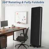 Room Divider Soundproof Privacy Panel with Wheels, 3 Panel Wall Divider (Aluminum Frame) for Room Partition, Folding Room Dividers Space Separation Office Cubicle Wall Divider Sound Proof Separator HOMSCREENER