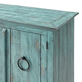 Martin Svensson Home Garden District Rustic Turquoise Solid Wood 65" TV Stand Martin Svensson Home