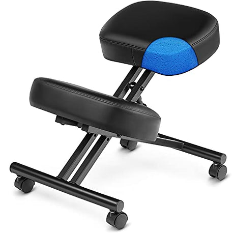 Luxton Home Ergonomic Kneeling Chair with Memory Foam Layer - Improves Posture - Adjustable Stool for Home and Office - Thick Comfortable Cushions Luxton Home