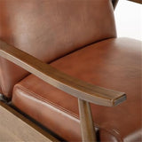 Comfort Pointe Solaris Caramel Faux Leather Wooden Arm Push Back Recliner Chair Comfort Pointe