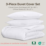 California Design Den 3 Pc Full/Queen Duvet Cover Set - Winner Good Housekeeping Best Bedding Awards 2025, 400 Thread Count Sateen, 100% Cotton Duvet Cover Queen Size,Button Closure,Corner Ties -White California Design Den