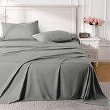ROSE&RISY Light Grey Twin Sheet Set, 3 Pieces Soft Bedding Queen Sheet Set, Breathable and Cooling,Includes 1 Fitted, 1 Flat, 1 Pillowcase - Deep Pocket (Light Grey, Twin) ROSE&RISY