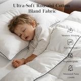 Feather Down Fiber Comforter Queen Size,Premium Ultra-Soft Breathable Comforter High Fill Power White Duvet Insert,All Season Hotel Luxury Bedding Comforters 8 Corner & Center Loops,Baffle Box Design HYVIF