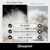 Beautyrest Goose Down Fiber Comforters King Size, Lightweight Blanket/Duvet Insert for Summer and Hot Sleepers, 100% Cotton Fabric, 8 Corner Tabs, Hotel Collection Down Fiber Blanket, 106x90 Inch Beautyrest