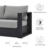 Modway Tahoe Aluminum Outdoor Patio Sofa in Gray Gray Modway