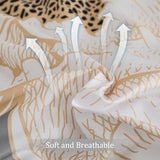 Luxudecor Floral King Comforter Set 7 Pieces Bed in a Bag, White Flower Print on Grey Bedding Set, Soft Reversible Comforter with Sheet Set 104"x90" Luxudecor