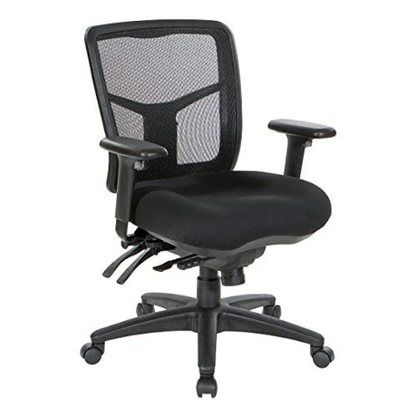 Office Star ProGrid Breathable Mesh Manager's Office Chair with Adjustable Seat Height, Multi-Function Tilt Control and Seat Slider, Mid Back, Coal FreeFlex Fabric Office Star Products
