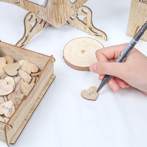 Heart Wedding Guest Book Alternative, Rustic Wooden Wedding Guest Book with Heart Picture Frame, Wedding Heart Guest Book Drop Box, Personalized Dezhier