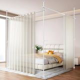 Seamless Room Divider Curtain Rod - No Drilling Space Partition Adjustable Privacy Separator, 4-10ft(H) 28-161inch(W) Adjustable, Heavy Duty Freestanding Tension Curtain Stand, White SIBRAD