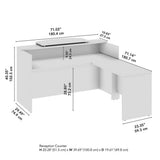 Bush Business Furniture Arrive 72W x 72D L Shaped Reception Desk with Counter in Storm Gray, Modern Receptionist Station for Office Waiting Room Bush Furniture