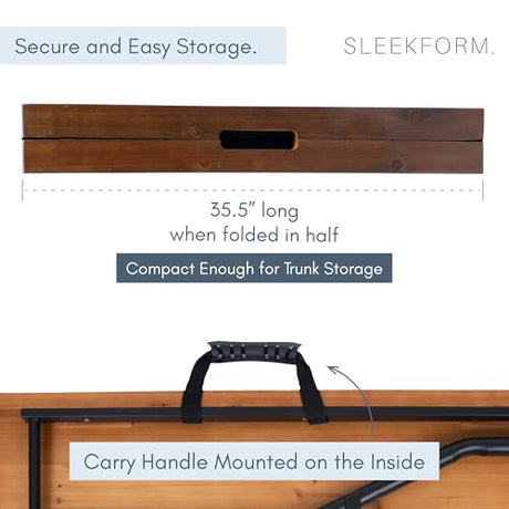 Sleekform 6ft Wooden Folding Table with Handle, Wood Folding Banquet Tables for Dinner - 6 Foot x 28 in, Portable, Sturdy & Lightweight Foldable Table for Dinner, Conference or Picnic Sleekform